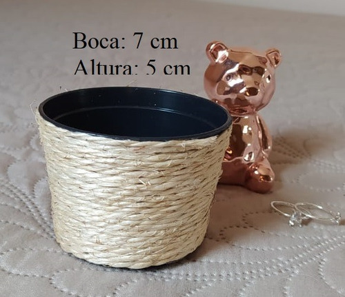 50 Mini Vaso Para Planta Varanda Jardim Artesanato Sisal