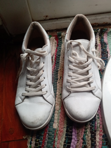 Zapatillas Blancas Talle 37 Tipo Cuero 