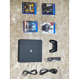 Playstation 4 Slim 500gb - Console Completo - Preto