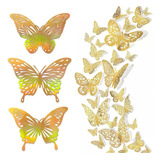 72pcs Mariposas Decorativas, 3d Pared Colore Metalicos Hueco