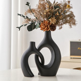 Jarron Decorativo Moderno De Ceramica Negra: Jarrones Bohemi