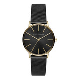 Reloj Mujer Armani Exchange Lola De Acero Color De La Correa Negro