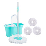 Trapeador Spin Mop Con Asa Telescópica Y Cubeta | Cv Directo Color Azul