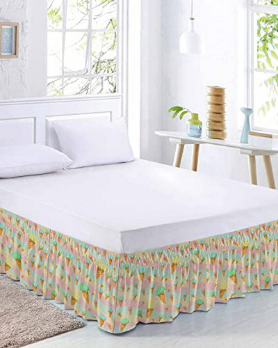 Faldón Ajustable Para Cama Queen 16 , Diseño A Rayas Vintage