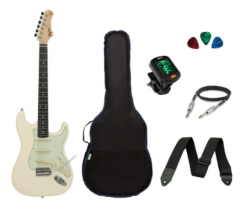 Kit Guitarra Tagima Tg500 Strato Capa Correia Afinador Cabo