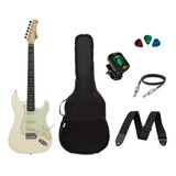 Kit Guitarra Tagima Tg500 Strato Capa Correia Afinador Cabo