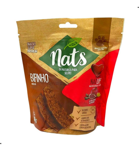 Snacks Super Premium Nats Bifinho Natural Para Cães 300g