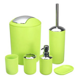 Juego Accesorios Set De Baño 6 Piezas Cepillo Wc Inoxidable