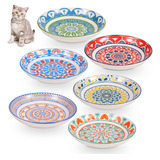 Friusate Juego De 6 Cuencos De Ceramica Para Gatos, 5.5 PuLG