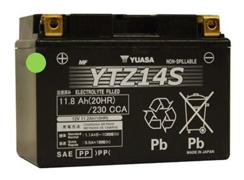 Batería Moto Gel Agm Yuasa Ytz14s Bmw Yamaha Yfz1 Pro-bat