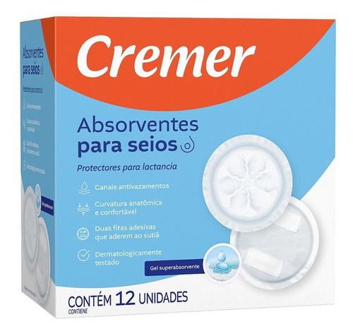 Absorvente Seios Cremer C/12un - Kit C/3un