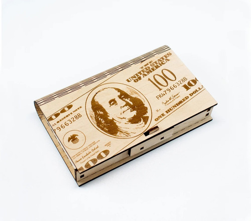 Caja Decorativa Madera Sorpresas Dolar Organizadora