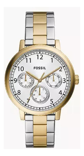 Reloj Fossil Bq2735 Plateado Con Dorado Acero Hombre