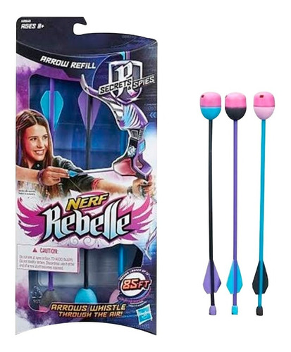 Flechas De Repuestos Nerf A8860 Arco Niñas Original Hasbro