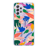 Funda Para Galaxy Para Mujer Flores Personalizada Tu Nombre