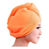 Toalla Turbante Para Pelo Microfibra Para Secar Cabello Color Naranja