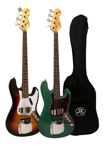 Bajo Eléctrico Sx Jazz Bass Con Chapon  Fjb-62/c + Funda 