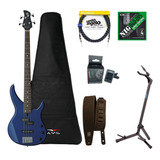 Contra Baixo Yamaha Trbx174 4 Cordas Azul Metalico + Kit