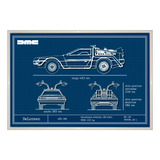 Cuadro Poster Plano Blueprint 3d Autos Dmc Delorean