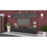 Combo Mesa Tv Rack Flotante + Repisa 1.80 Mts Living Moderno