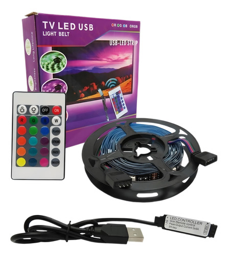 Kit Tira Luz Led Rgb Usb 3m Tv Pc Control Remoto Tuning 