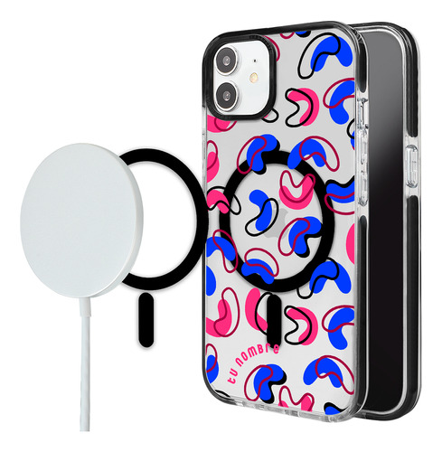 Funda Para iPhone Magsafe Mujer Figuras Abstracto Tu Nombre