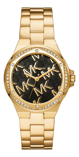 Reloj Mujer Michael Kors Mk7404 Lennox  Color De La Correa Dorado Color Del Bisel Dorado Color Del Fondo Negro