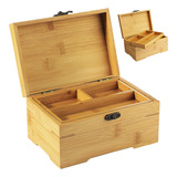 Cdoky Caja Grande De Madera Con Tapa Con Bisagras, Caja De . Color Marrón Claro