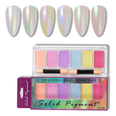 Polvo De Purpurina Para Uñas, 6 Colores, Sólido, Alto Brillo | Envío gratis
