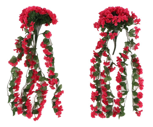2 Peças De Plástico Artificial De Simulação De Flores Pendur