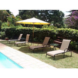 Kit 2 Espreguiçadeiras Chaise Alumínio Tela Sling Piscina