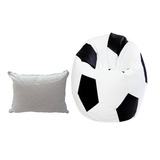 Sillón Puff Balón De Soccer Grande + Almohada De Regalo