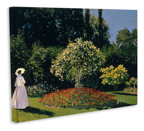Cuadro Decorativo Canvas 50*60cm Arte Monet Mujer Jardin