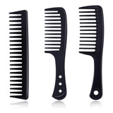 3pcs Wide Tooth Combs, Premium Carbon Fiber Hairdressing