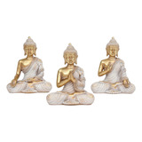 Juego De 3 Estatuas De Buda Para Decoración Zen