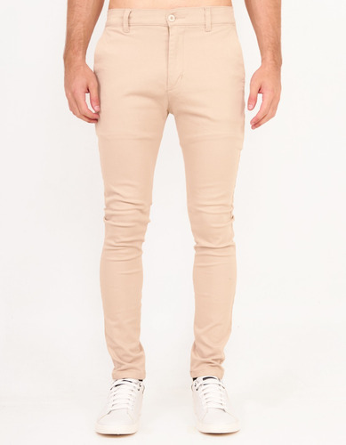 Pantalon Corte Chino De Vestir De Gabardina Para Hombre