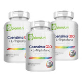 Kit 3 Coenzima C Q10 L Tripofano 500mg Suplemento Saude Pura