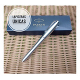 Lapicera Pluma Parker Urban Acero Inoxidable Personalizada Color De La Tinta Azul Color Del Exterior Plateado