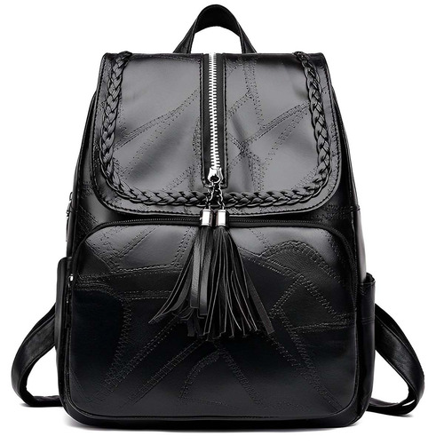 Mochila Escolar Genérica Backpack With Pendant Color Negro 30l