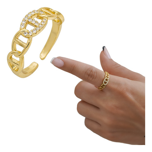 Anillo Ajustable Oro Laminado 18k