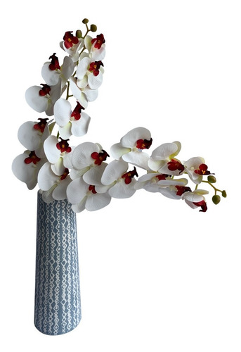 4 Galhos Orquidea Flor Artificial 3d Silicone Parece Real