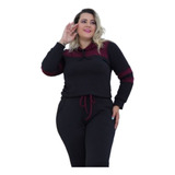 Conjunto Feminino Moletom Plus Size G1 G2 G3 Mahla Crepe