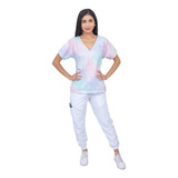 Pijama Quirúrgica Acuarela Jogger Antifluidos Dama Scrubs