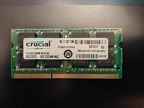 4gb Ddr3l-1600 Sodimm Mac Ct4g3s160bm.m16fkd