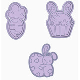 Set X 3 Cortantes Pascua Pascuas Conejo Zanahoria Cookies 