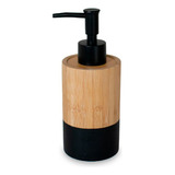 Dispenser Bambu Negro Cilindrico Jabon Liquido Detergente