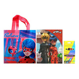 10 Costal Dulcero Ladybug + 10 Libros Colorear  + 10 Crayola