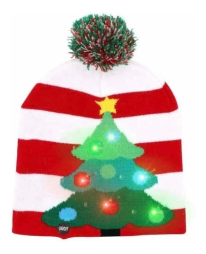 Gorro Navideño Con Luces Led Novedoso 10 Piezas