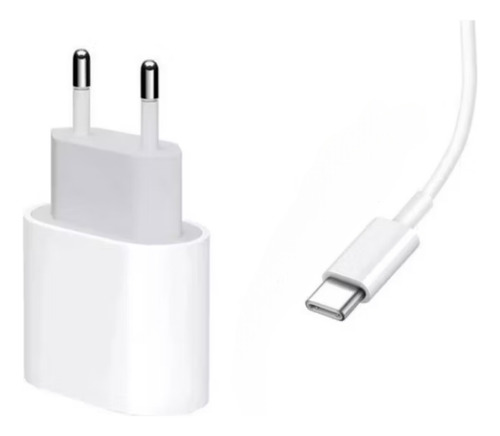 Cargador Rápido Usb-c Doble Salida 20w - Cable De 1m Color Blanco