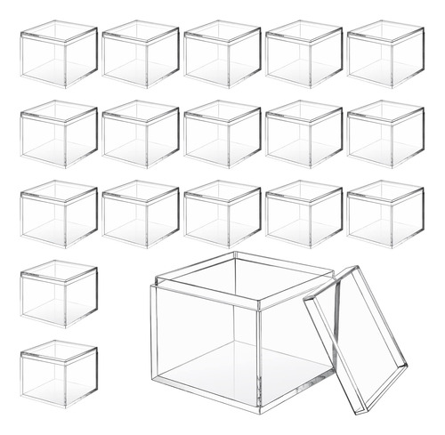 Chengu Paquete De 18 Cajas De Acrilico Transparente, Cubo De